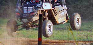 Stony Lonesome OHV Park sxs airborne with dust flying